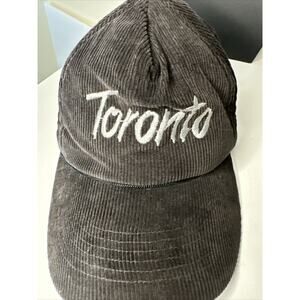 RARE! Vintage 1989-1991 Toronto Black Corduroy SnapBack Hat
